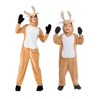 

Kids Adult Christmas Costumes Cosplay Christmas Reindeer Moose Onesie Kids Animal Elk Ball Party Fancy Dress