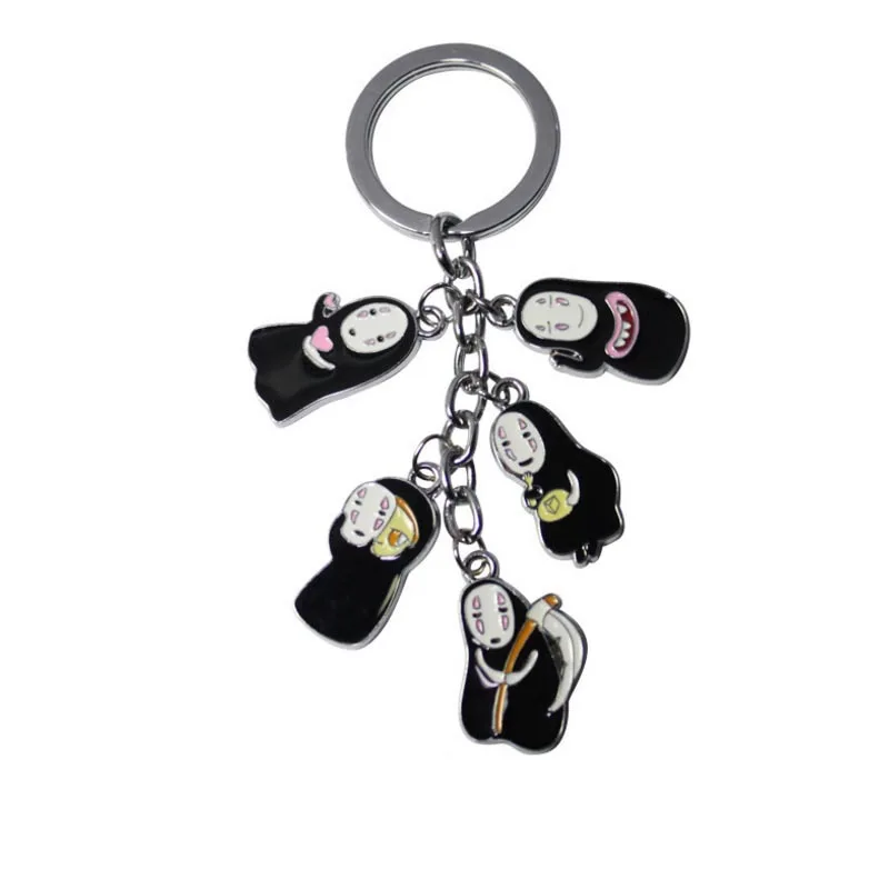 

Halder Miyazaki Spirited Away Faceless Men's Color Metal Doll 5 Pendant Keychain Mobile Phone Rope