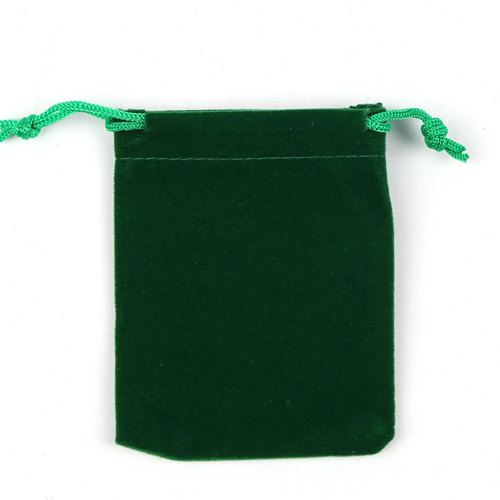 Doreen Box винтажные бархатные тканевые Сумки на шнурке прямоугольные зеленые аксессуары(полезное пространство: около 7,7x7,2 см) 9x7,2 см, 2 шт