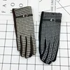New Classic Houndstooth Gloves Leather Buckle Ladies Wool and Cashmere Gloves Warm Autumn and Winter Driving Points Handschoenen ► Photo 1/6
