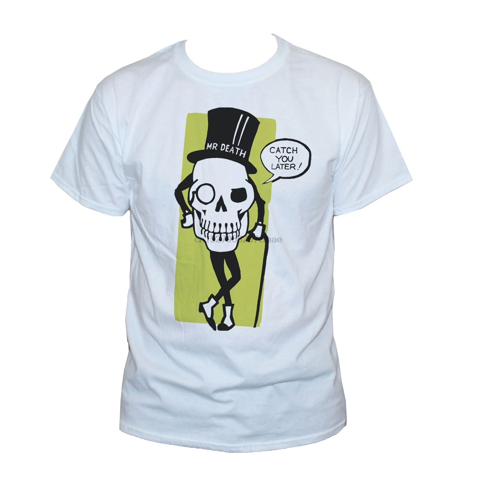 

Mr Death Skull T Shirt Goth Funny Quote Party Graphic Printed Retro Tee Unisex