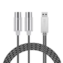 Cabo profissional do midi do elemento do usb do conversor in-out para a relação de usb com luz indicadora ftp que processa o escudo do metal da microplaqueta