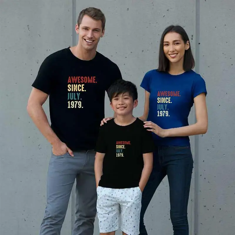 

fashion Awesome Since July 1979 Tee 40th Birthday tee shirt for men Breathable Flannel summer men tee t shirts