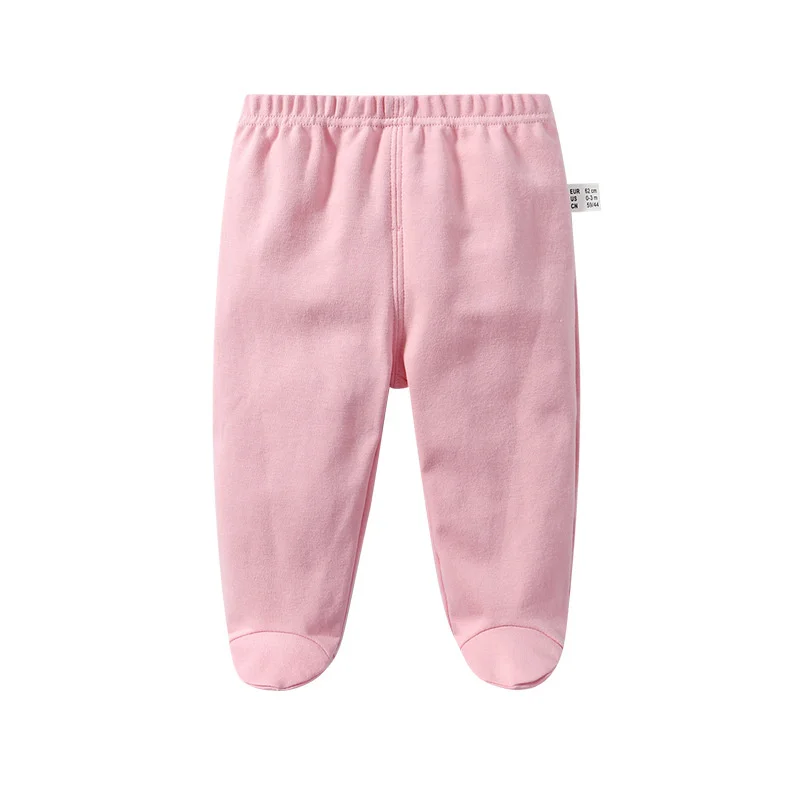 Cotton Newborn Baby Boy Girl Pants Solid Wrap Foot Long Trousers Casual Spring Autumn Toddler Leggings For Girls Boys 0-12Month 3