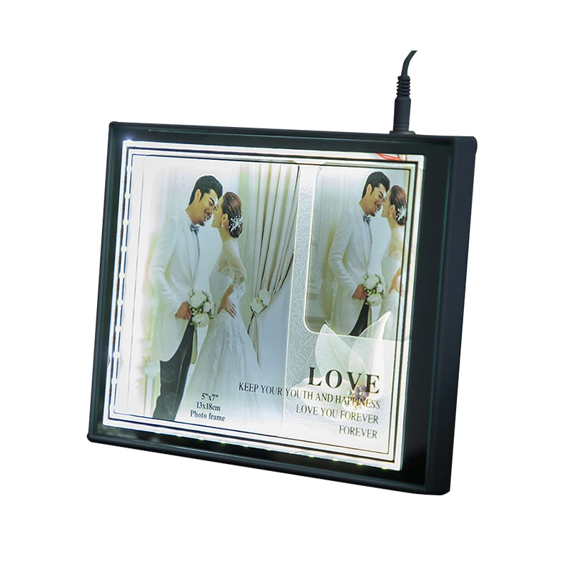 LEDBacklitAcrylicPhotoFrames5x7WeddingPhotoFramesilluminate
