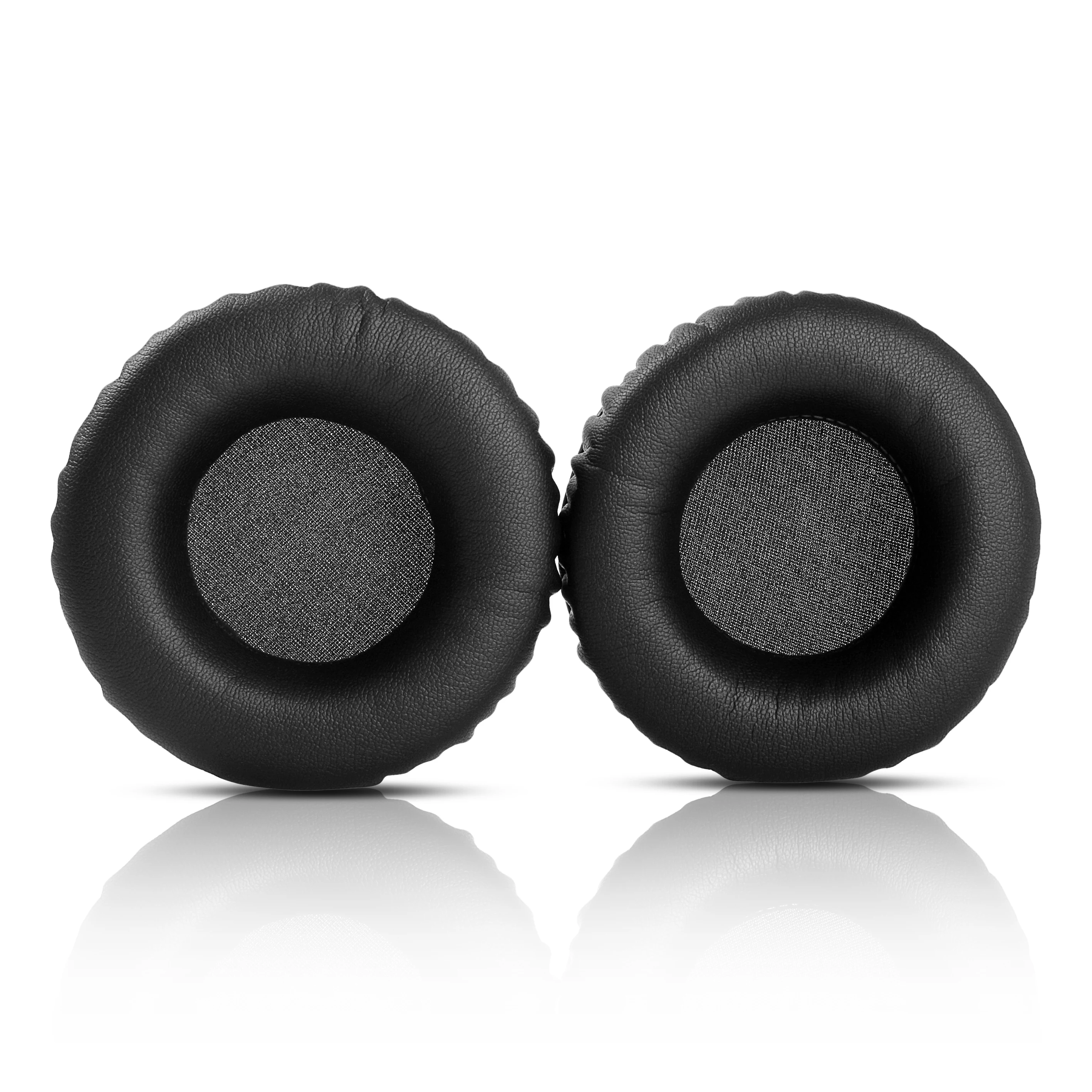Black Leather Ear Pads Cover Pillow Cups Earpads Cushions Replacement