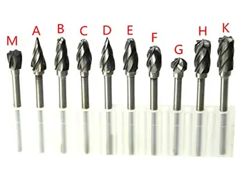 

10Pcs 1/4'' (6mm) Cutting Dia,3mm Shank Dia,Tungsten Carbide Rotary Burr Set Taper Points Head Fit Dremel Engraving Bits Burrs