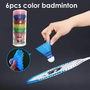 

Sports Accessoriess Outdoor Barrel Badminton Shuttlecock Fitness 6PCS Nylon Colorful Ball Game Training Exercise Badminton