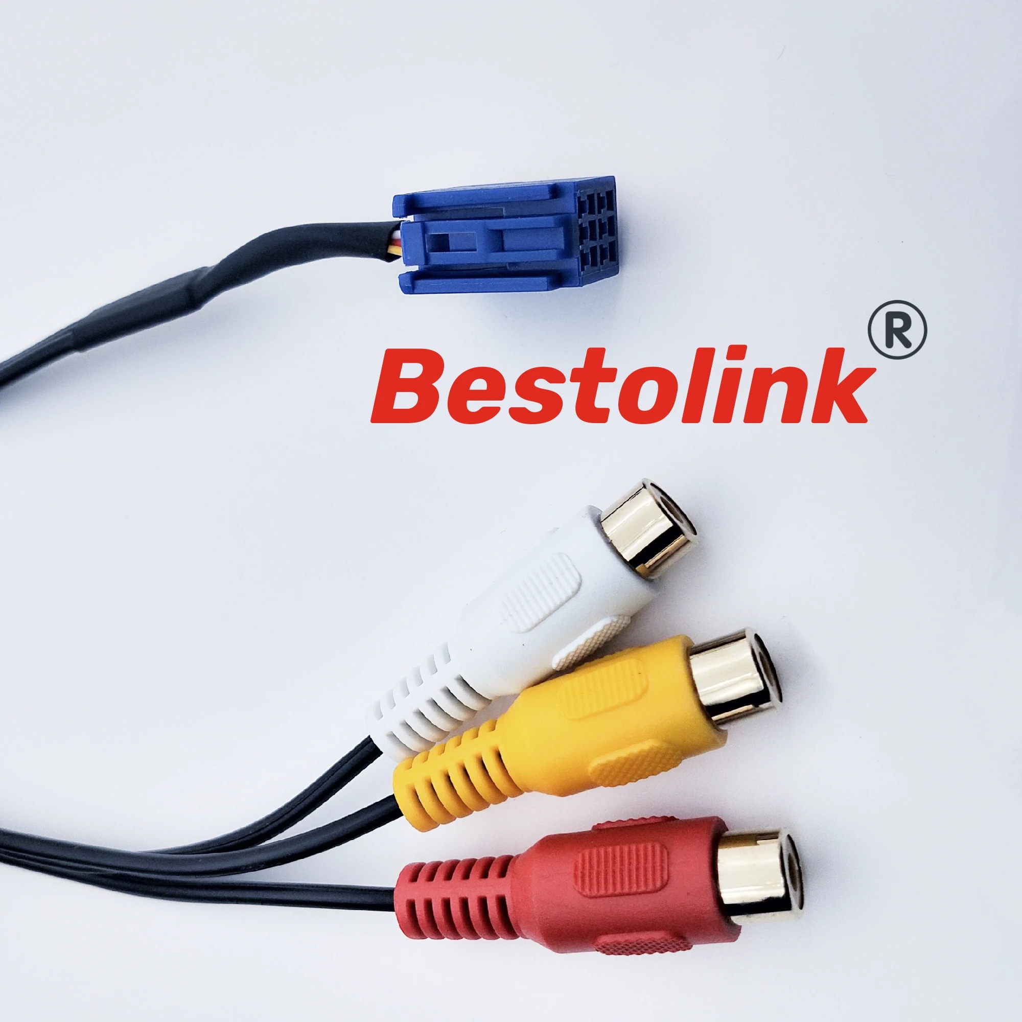 

Bestolink 30CM RCA Female Audio/ Video AV-In Cable Wire For Toyota Headunit 6Pin Blue A/V Port 3040