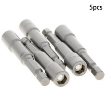 Utoolmart 5 шт. 1/4 дюйма шестигранный Набор торцевых головок 65 мм длиной 6/7/10 мм магнитный металлический Impact гайка сеттер сменная насадка для отвёртки адаптер