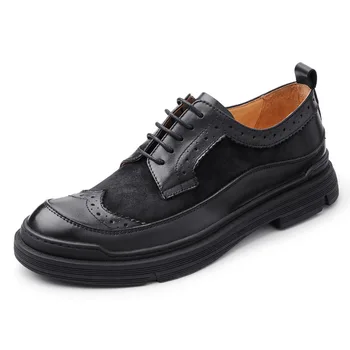

Autumn Casual Shoes mens Genuine Leather Lace-Up Business Men Shoes,Men Dress Shoes winter British retro men shoes cowhide