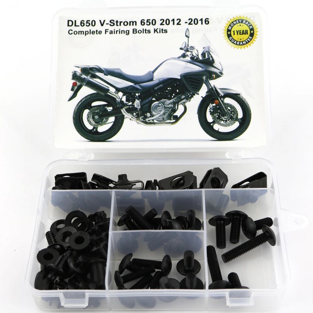 Black Для Suzuki Vstorm 650 2012 2013 полный обтекатель болтов Комплект шурупов скорость гайки OEM стиль мотоцикл сталь - Цвет: Black