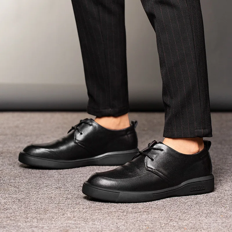 New Men Dress Shoes High Quality Leather Formal Shoes Men Big Size 38-45 Oxford for Fashion Office