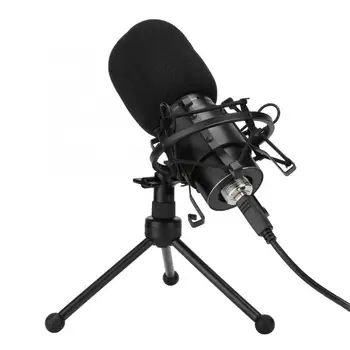 

High-Sensitivity Recording Studio Condenser Microphone With LED Indicator Metal USB Handheld Microfone with Adjustable Tripod