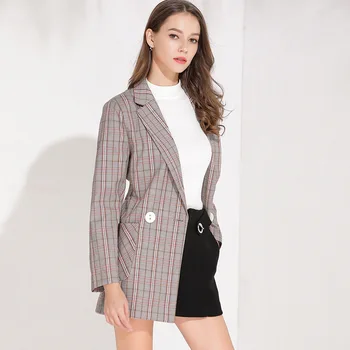 

Leisure Long Sleeves Office Suit Jacket Abrigos Mujer Invierno 2020 Women Coat Casacos Manteau Femme Hiver D6039