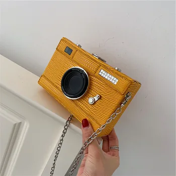 

Fashion Camera Shape Clutch Shoulder Bag Ladies Casual Mini Messenger Bag Purse Chains Shoulder Messenger Bags