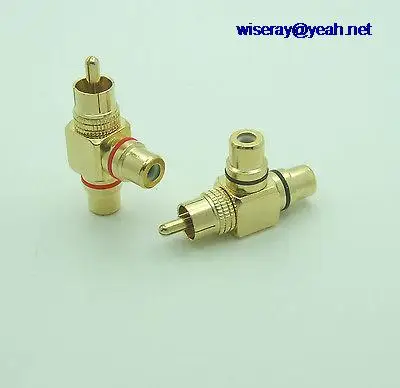 

DHL/EMS 100pcS High Quality Gold 2 Female TO Male Video Audio Splitter RCA Adapter-A8