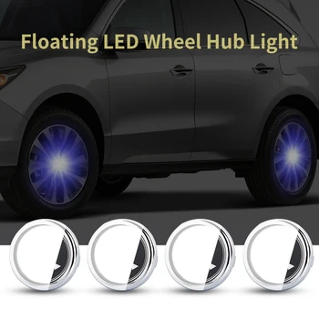 

For Skoda 56mm 4X Hub Light Car Wheel Caps Light Center Cover Lighting Cap Floating Illumination LED bulb auto car styling