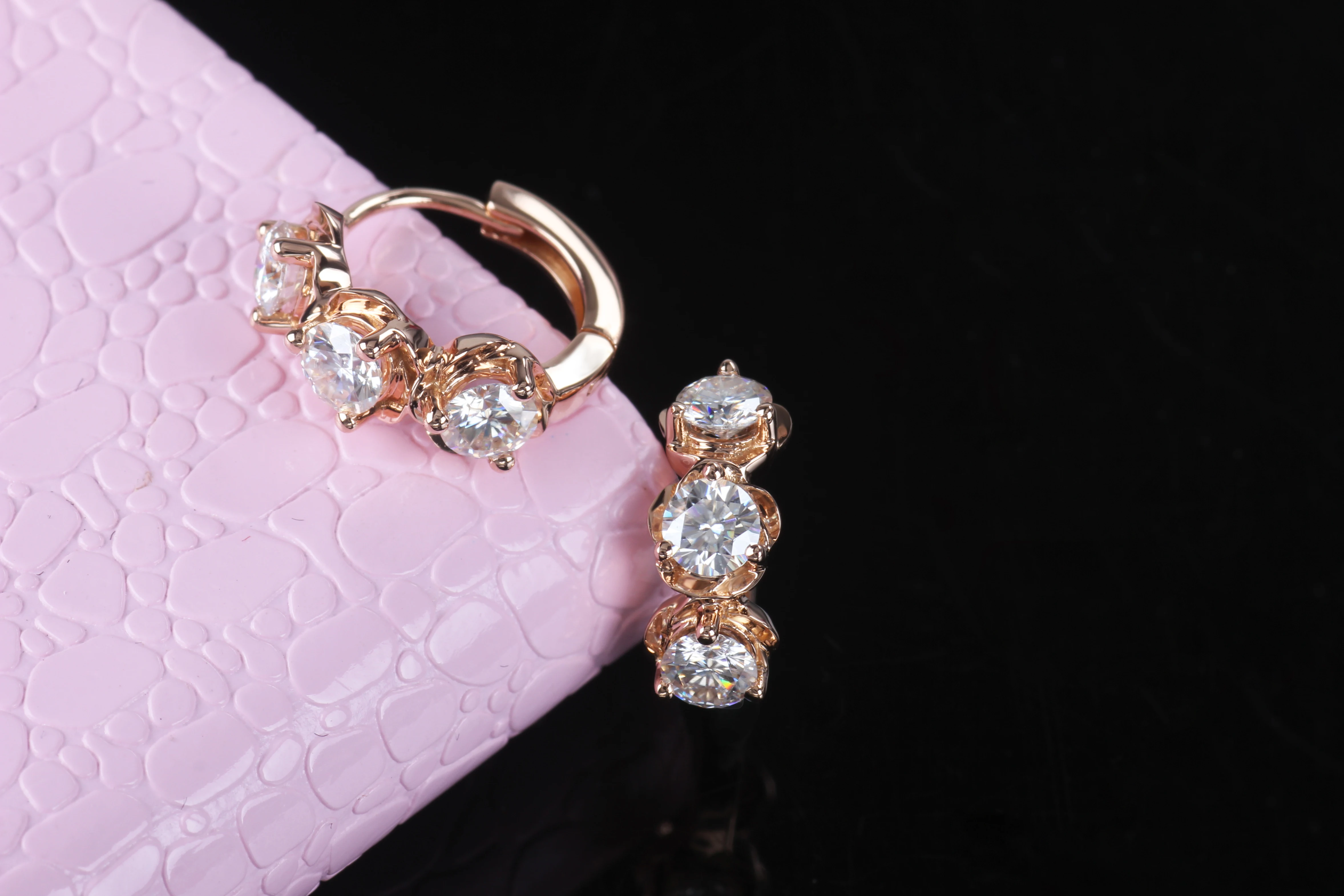 Модные женские серьги с муассанитом Starsgem 18K DEF|Серьги-подвески| |