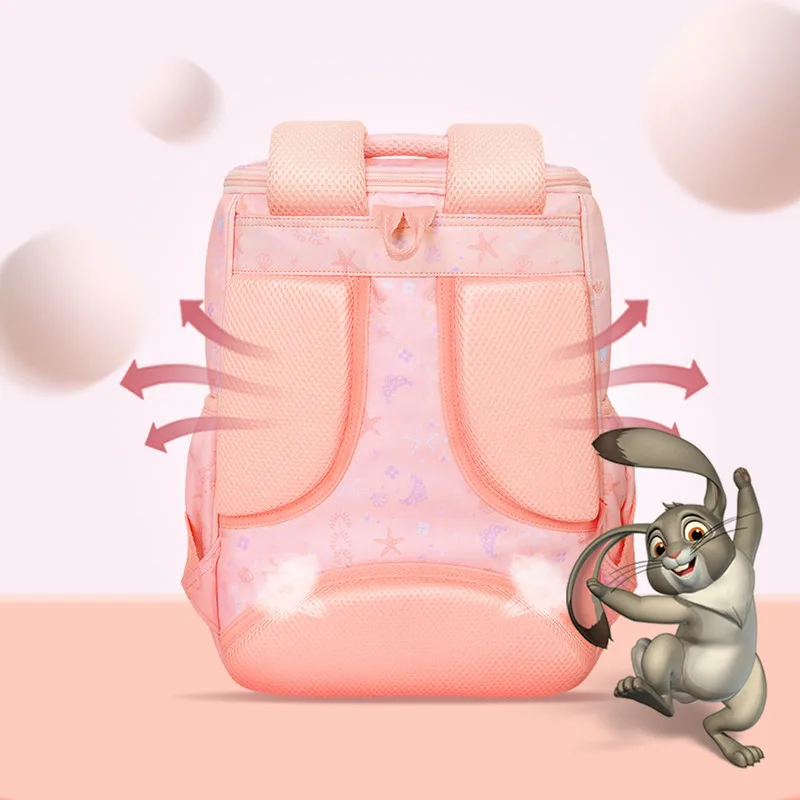 Disney Sofia Leisure School Bag For Girls Primary Middle Student Shoulder Orthopedic Backpack Large Capacity Kids Gifts Mochilas