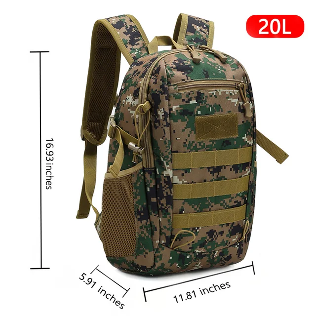 Outdoor Tactical Backpack Military Rucksacks Men 15L 20L Waterproof Sport Travel Backpacks Camping Mochila Fishing Hunting Bags jungle 20L