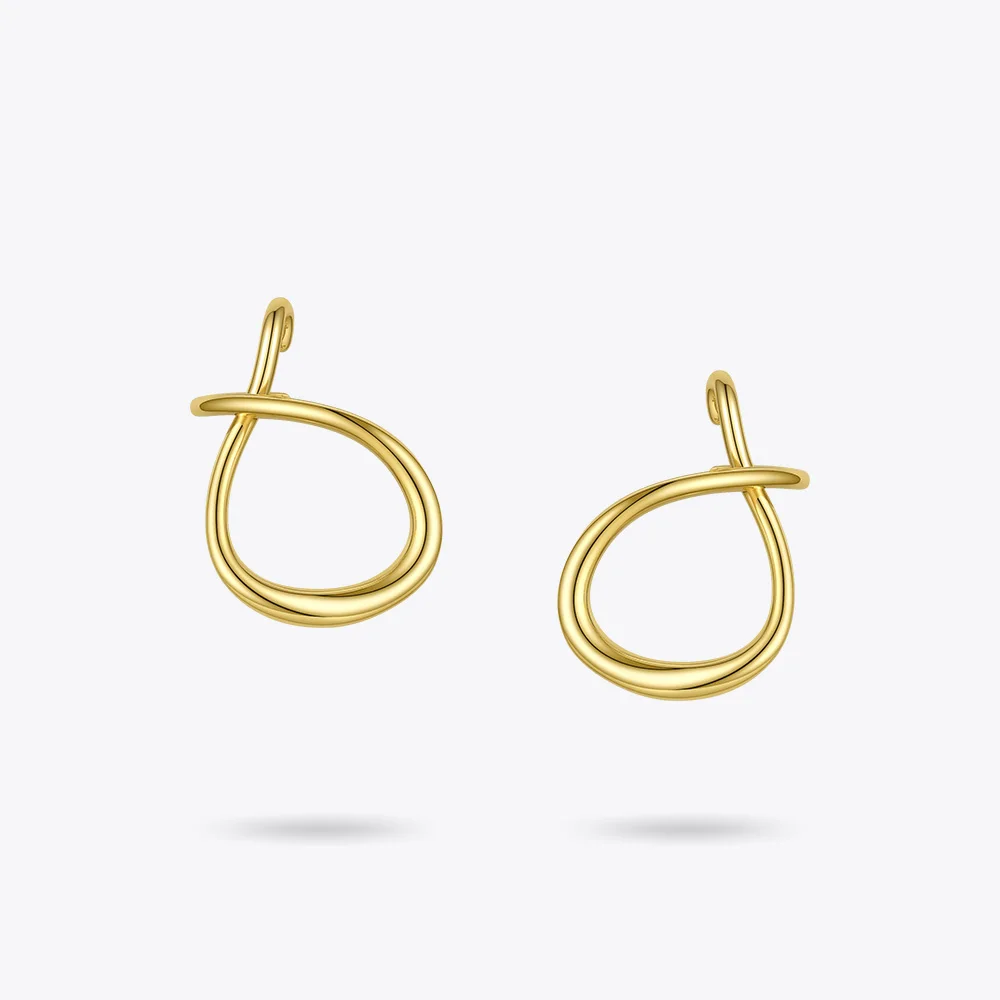 

ENFASHION Simple Knot Ear Cuff Clip On Earrings For Women Gold Color Curved Earings Fashion Jewelry 2020 Kolczyki Damskie E1199