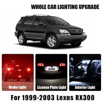 

White Red Car Interior LED Light License Plate Reverse Lamp For 1999 2000-2003 Lexus RX300 Brake Bulbs Turn Signal Parking Light