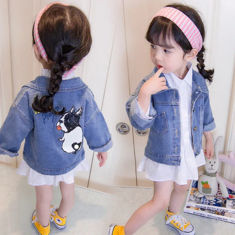 

2020 Spring And Autumn New Style Girls' Jean Jacket Children Cartoon Tops Princess Versatile Loose-Fit Jacket Fashion