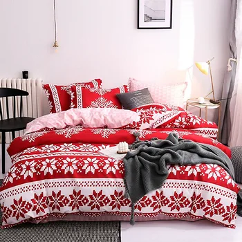 

Christmas Snowflake Bedding Pillow Cover Bed Sheet Set Home Decoration for Bedroom J99Store