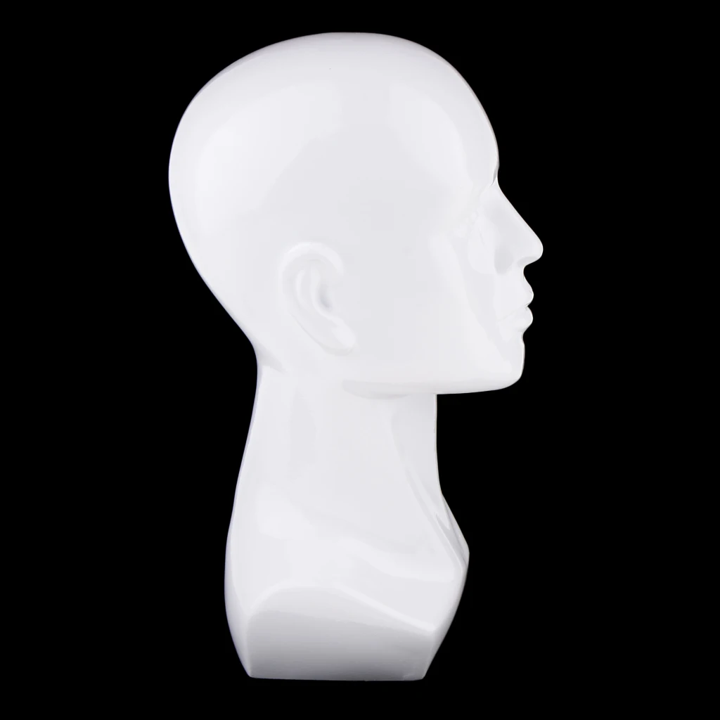 Wigs Cap Glasses Headphone Eyeglass Sunglasses Display Male Mannequin Head Model White / Free Stable Standing