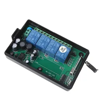 

433MHz 85-250V 4CH Wireless RF Remote Control Switch Security System 4 Buttons Receiver Transmitter for Garage Doors