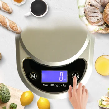 

Digital Kitchen Baking Electronic Scale High Precision Food Balance Measuring Weight Portable 5kg 1g Libra with LCD Display