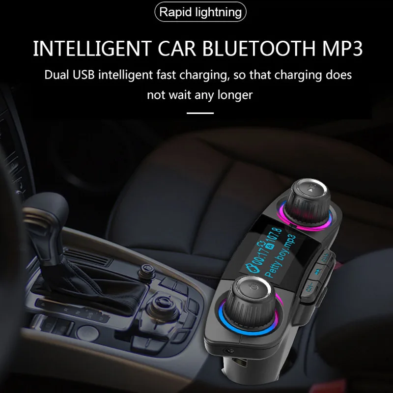 Bluetooth 5,0 FM передатчик модулятор Handsfree автомобильный комплект TF Музыка AUX аудио USB MP3 плеер