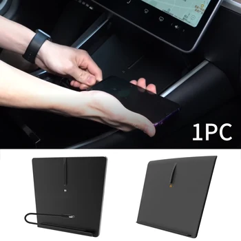 

Phone Accessory Qi Standard Car Wireless Charger ABS Fast Charging Easy Install Non Slip Thin Pad Mat Black For Tesla Model 3