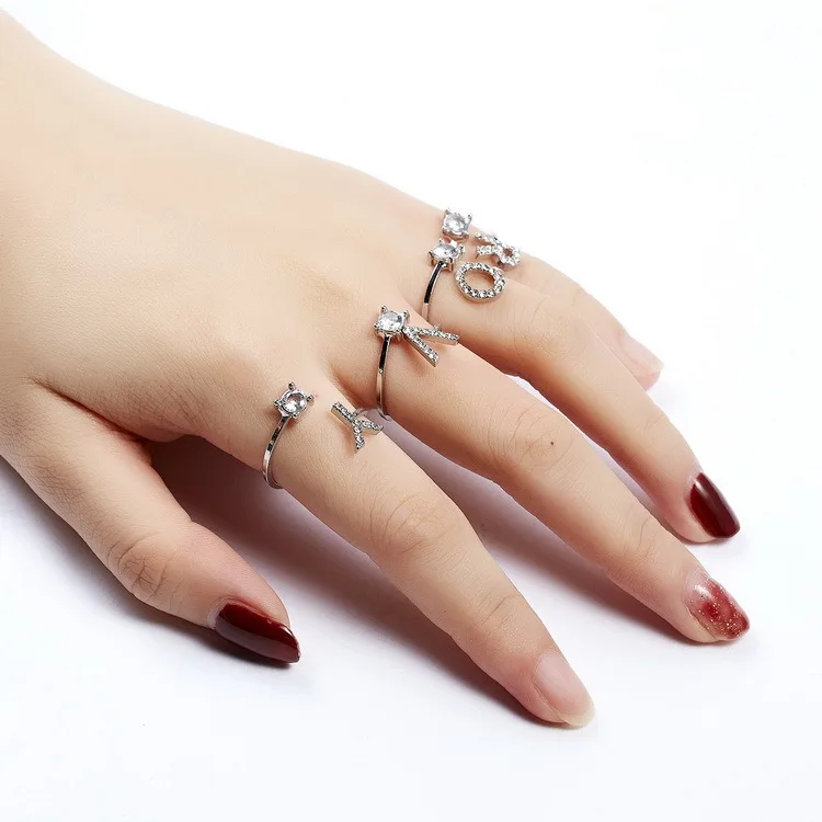 1 шт W Серебристые Регулируемые кольца для женщин, вечерние кольца, ювелирный подарок на палец для Святого Валентина, вечерние сувениры