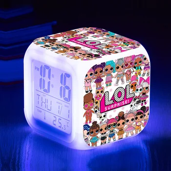 

Lol Surprise Dolls Cartoon Children Led Digital Alarm Clock Colorful Light Pillowcase Handbag Anti-slip Mat Home Decorations