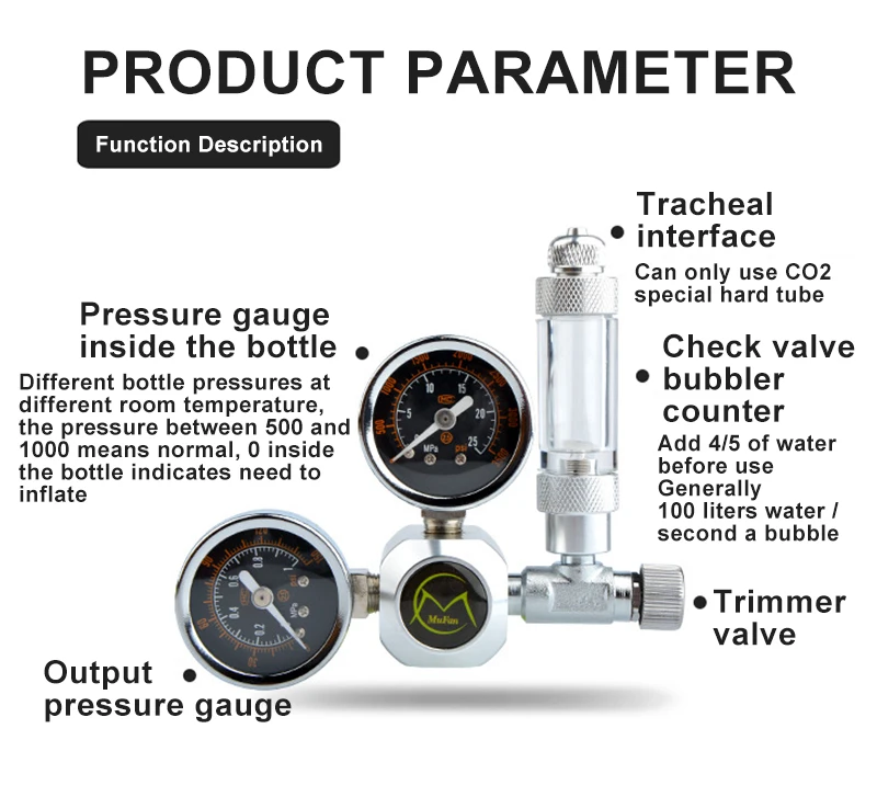 DIY Aquarium CO2 Regulator Magnetic Solenoid Kit Check Valve Fish Tank Accessories CO2 Control System Reactor Generator Set