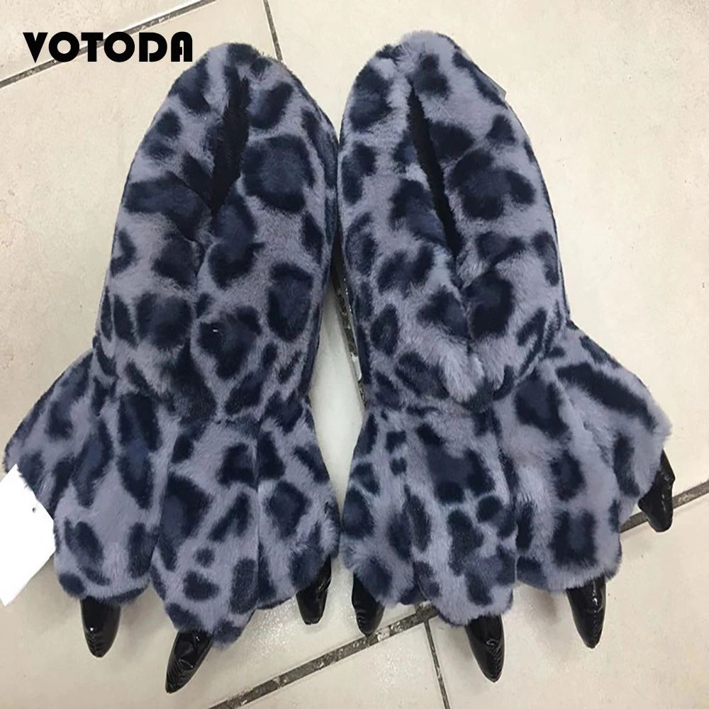 Модные зимние забавные домашние тапочки унисекс креативные тапки в виде