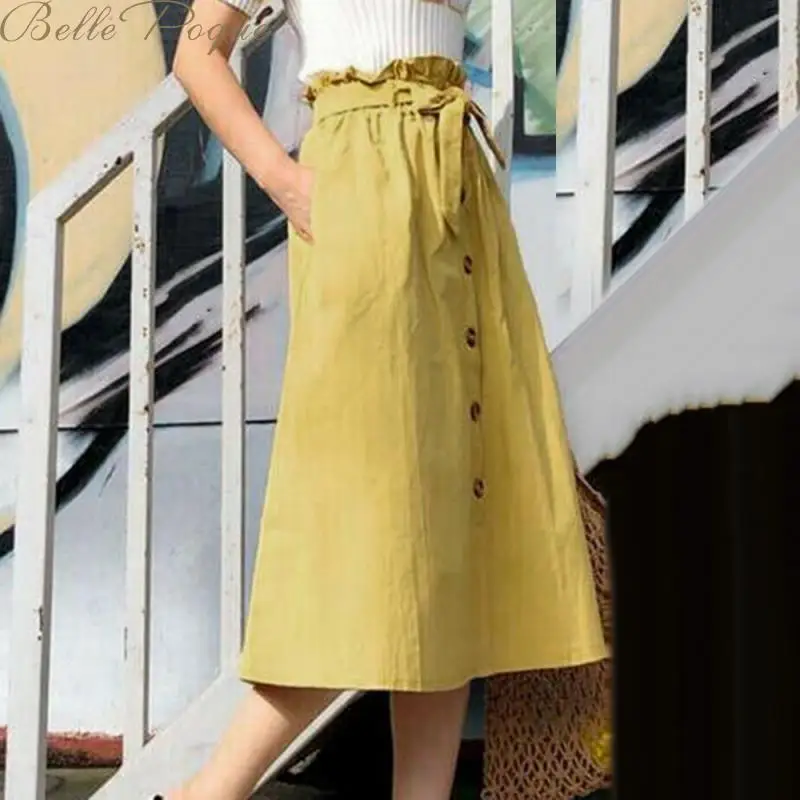 Belle Poque 2019 модная Корейская женская плиссированная трапециевидная школьная юбка