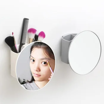 

With Box Bathroom Hanging Mirror Storage Free Punching Home Makeup Mirror Wall Hanging Bathroom Wall Small Mirror