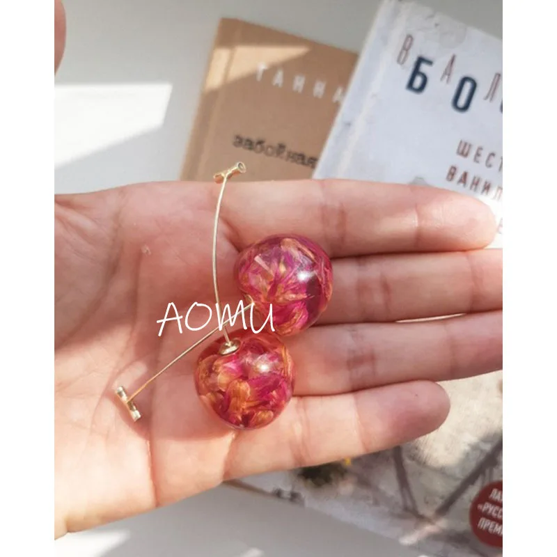 Dangle Earrings Cherry Earrings Drop Earrings Pendant Earrings Fruit Design Earrings AOMU Japan Korean Cherry Fruit Shaped Drop Earrings For Women Sweet Girls Jewelry Gifts