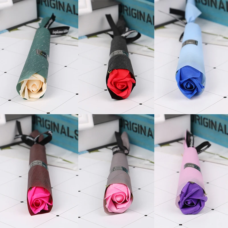 

Soap Flower Rose Artificial Flower Bouquet Multicolor Rose Wedding Flower Decoration Scrapbooking Fake Rose Flower