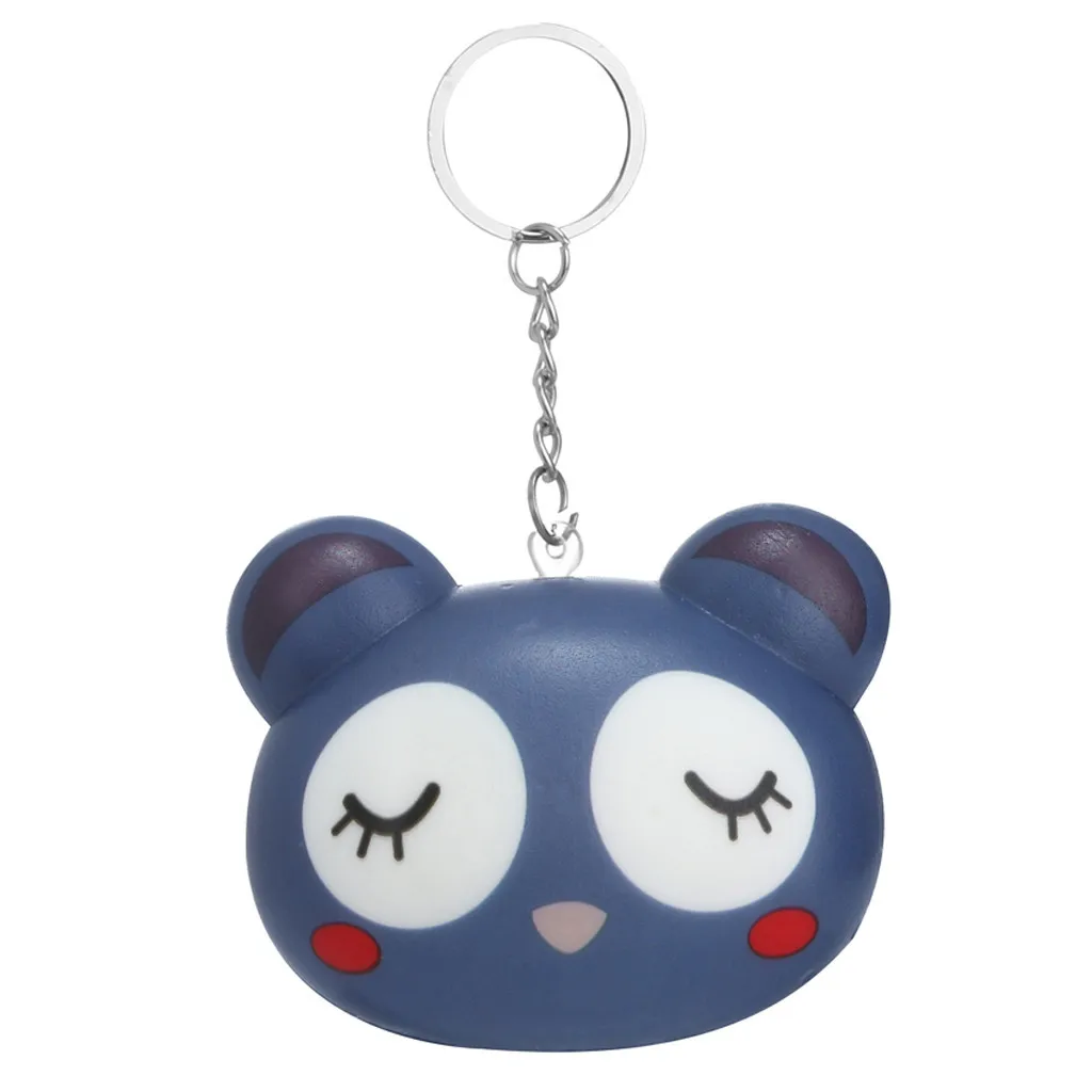 Squishy Toy Soft Slow Rising Animal Face Bread Simulation Bread keychain Stress Reliever Decor Phone Strap Gift #A