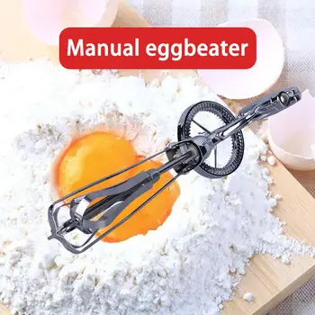 

Stainless Steel Rotary Manual Egg Beater Creative Handle Whisk Mixer Shaker Kitchen Cooking Gadget Egg Blender Stirring Tool