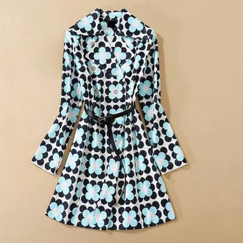 

HIGH QUALITY 2020 Stylish Designer Blazer Women's Notched collar Long sleeve Sashes Beading Floral Print Blazer coat