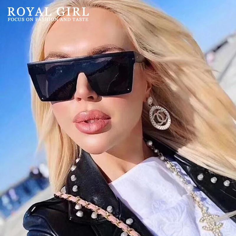 ROYAL GIRL 2020 новые модные квадратные негабаритные Солнцезащитные очки женские