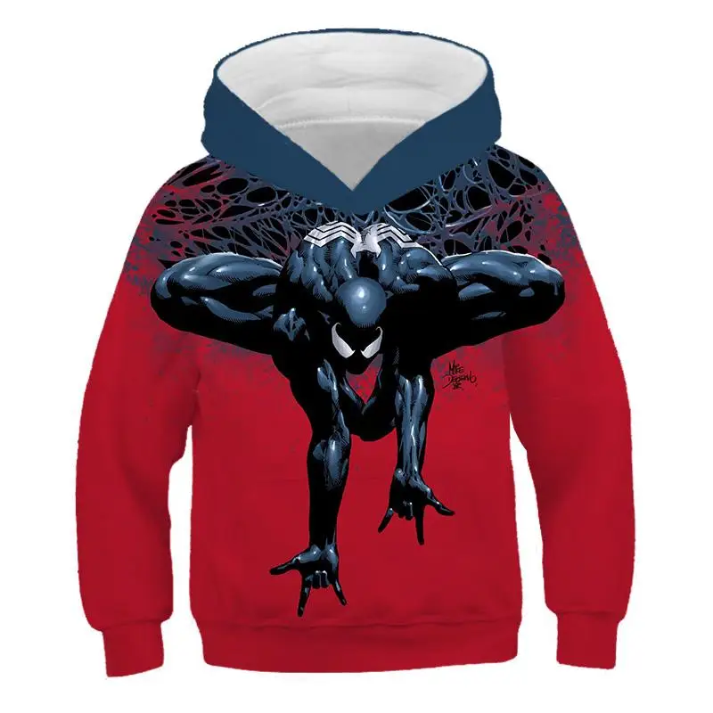 Толстовка с объемным принтом Marvel Symbiosis venom для мальчиков и девочек, забавный стиль, толстовка г., Детская Новейшая модная толстовка с капюшоном с 3d принтом