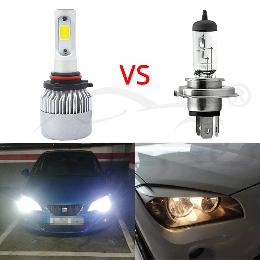 Hviero 2X Car Headlight Fog Light 9005 HB3 Cob S2 All in One Ip67 WaterProof Car Bulb Single Beam 72W 8000LM 6500K Auto Headlamp DC 12v