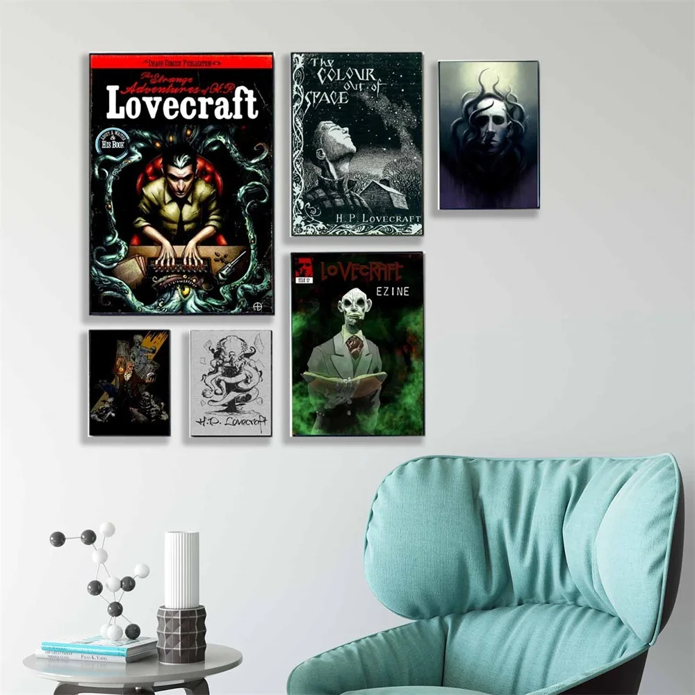 Lovecraft Horrorible портретная Картина на холсте плакаты и принты для гостиной без рамки