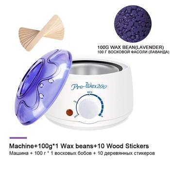 

Hair Removal Warm Wax Heater Machine Set Hands Feet SPA Epilator Depilatory Tool Paraffin Melt Beans Kit Wood Sticks Depilation